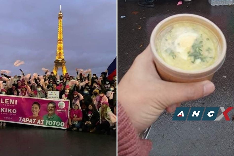 Pinoys in Paris serve lugaw near Eiffel to support Leni 2