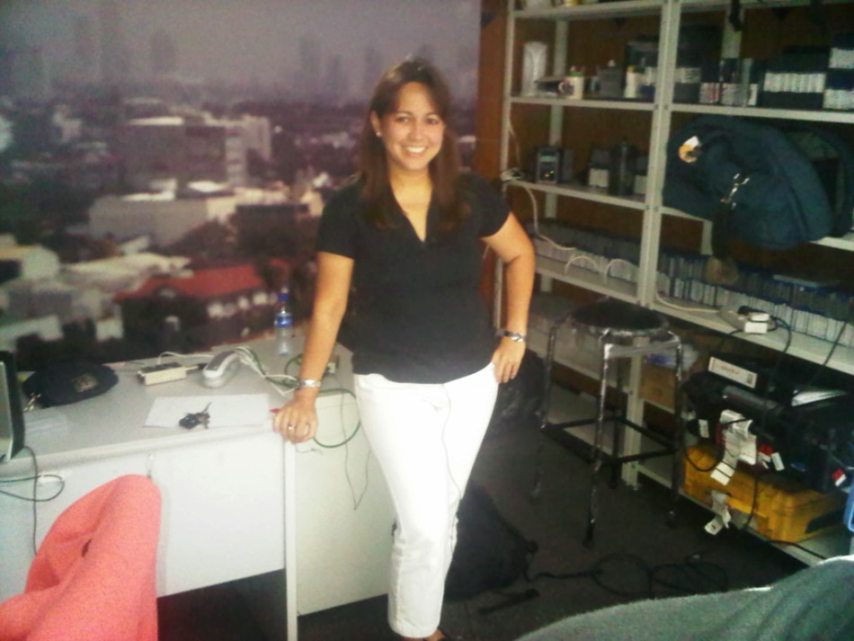 Marga Ortigas at Al Jazeera office in Manila