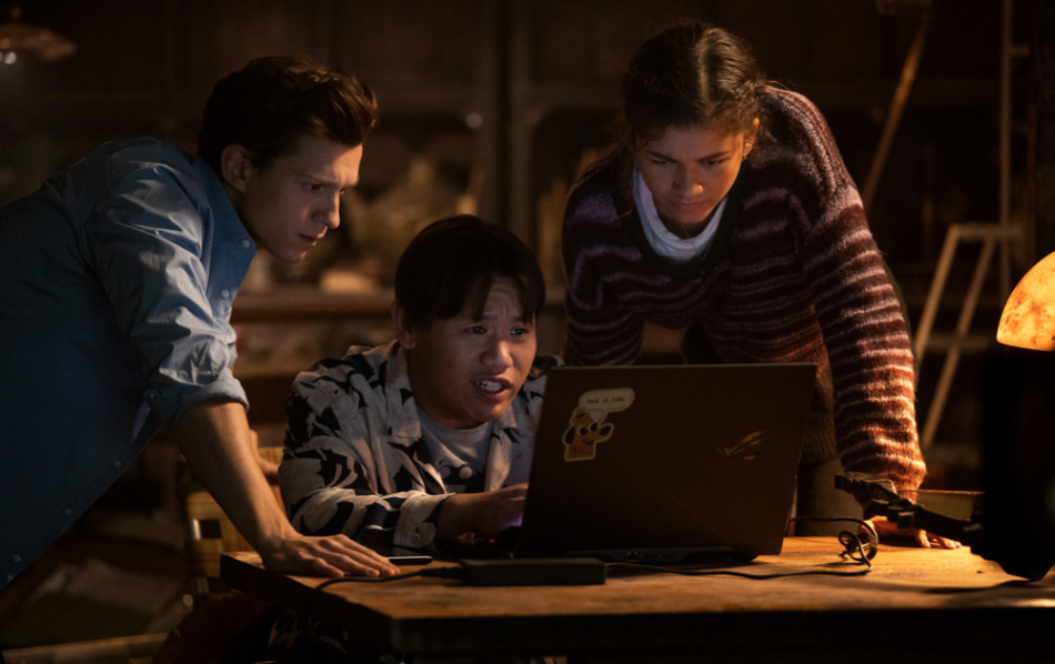 Zendaya, Tom Holland, and Jacob Batalon in Spider-Man: No Way Home 