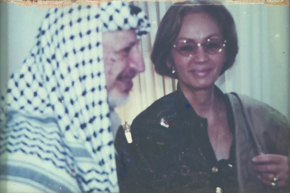 With Yasser Arafat.