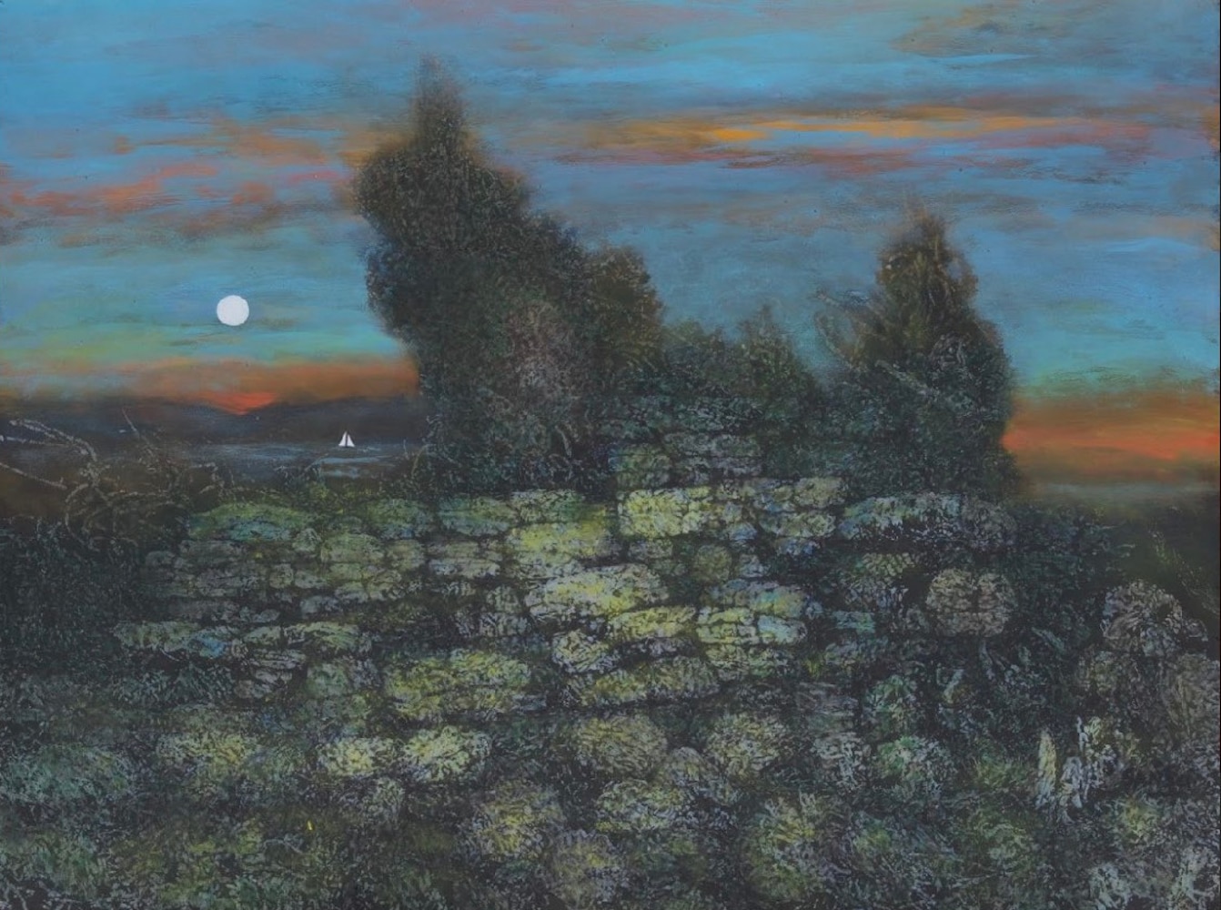 “A Moment in Lingering” by Juvenal Sansó, 1962, Tempera, Jack Teotico Collection