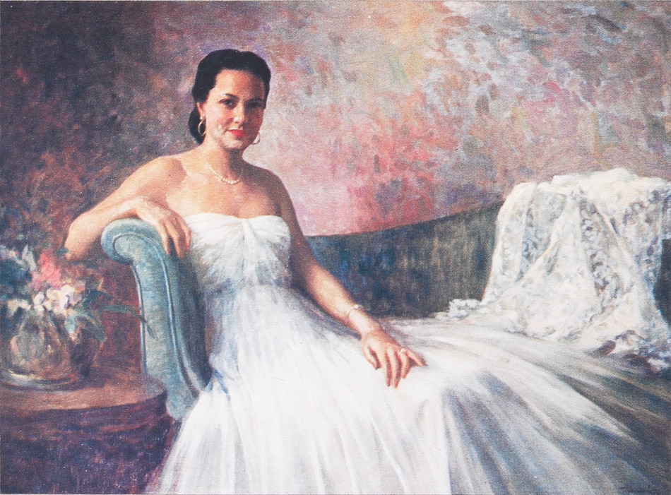 A 1953 oil portrait of Margarita by Fernando Amorsolo