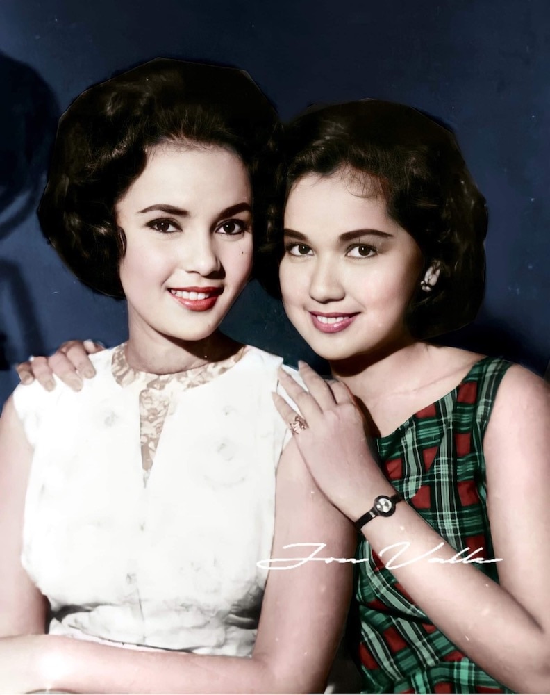 Amalia Fuentes & Susan Roces in a colorized photo by Jonjon Diquiatco Valle.