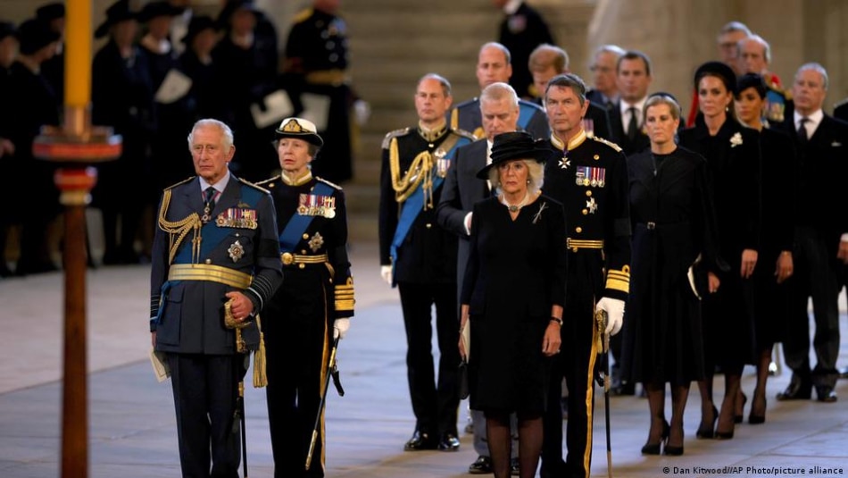 King Charles leads other royals during Queen Elizabeth's lying in state in London