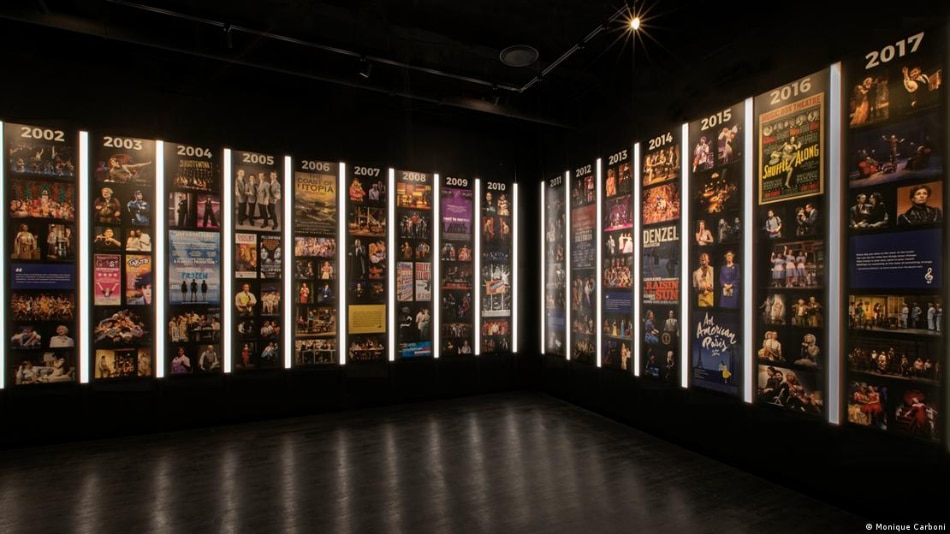 The Museum of Broadway exhibition showcases a timeline of theater production