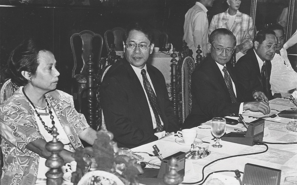 Senator Letty Shahani with Senator Edgardo Angara
