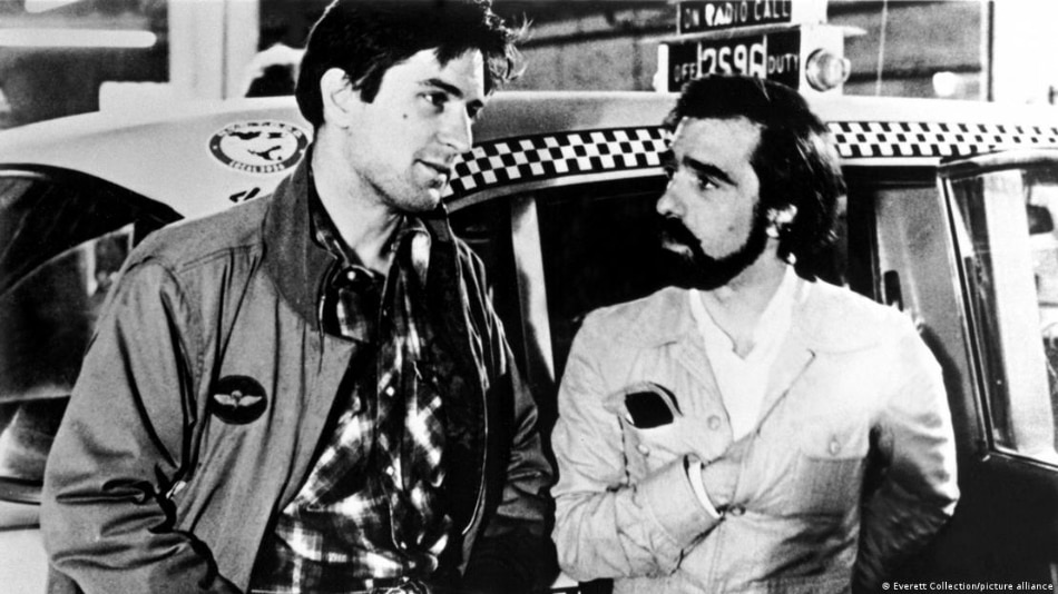 Scorsese (right) with Robert De Niro on the set of 'Taxi Driver'