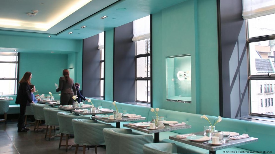 Whether the blue box contains jewels or breakfast, Tiffany's blue is instantly recognizable