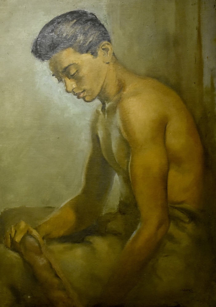 “Ropemaker” by Juvenal Sansó, 1948, oil on canvas, Fundacion Sansó Collection