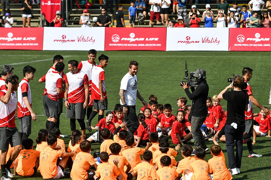 David Beckham was in Manila for less than a day but had time for a chat — and a game with kids 3