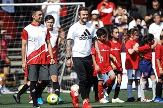 David Beckham was in Manila for less than a day but had time for a chat — and a game with kids