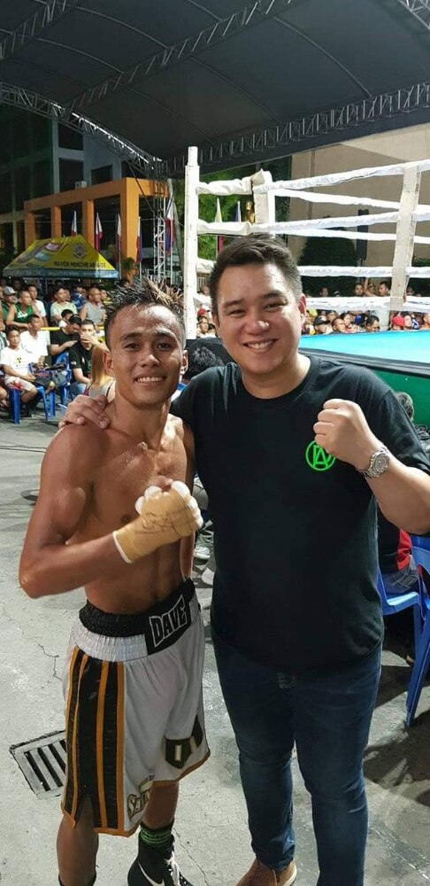 Dave Apolinario with manager Mike Pelayo