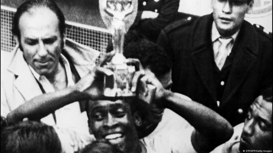 Pele won his third and last World Cup in Mexico City in 1970, with Brazil beating Italy 4-1