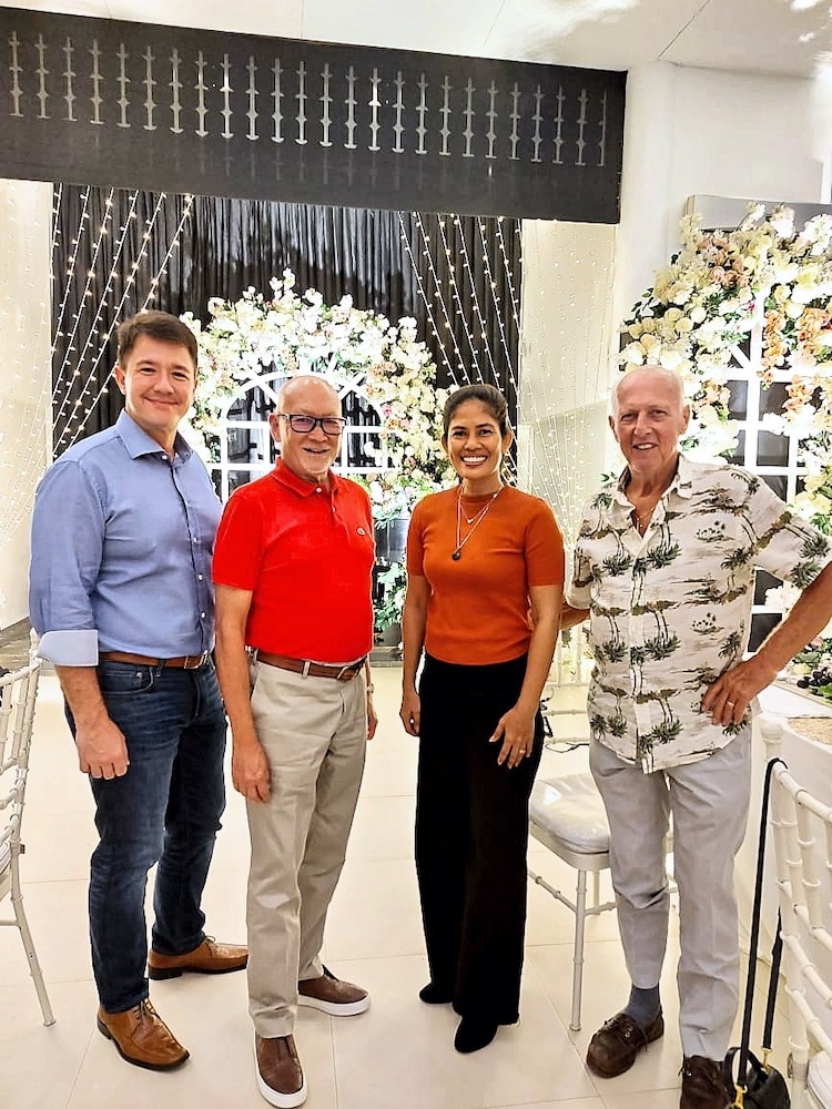 From left: Gourmet Farms Director for Franchise Operations Paolo Quimson, founder Ernest Escaler,  with partners Bhem and Fred Meijer of Il Fiore Flower Boutique 