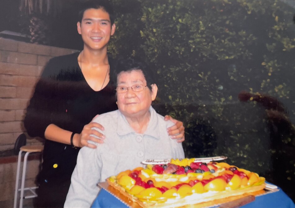 Woldy Reyes with his lola Dominga