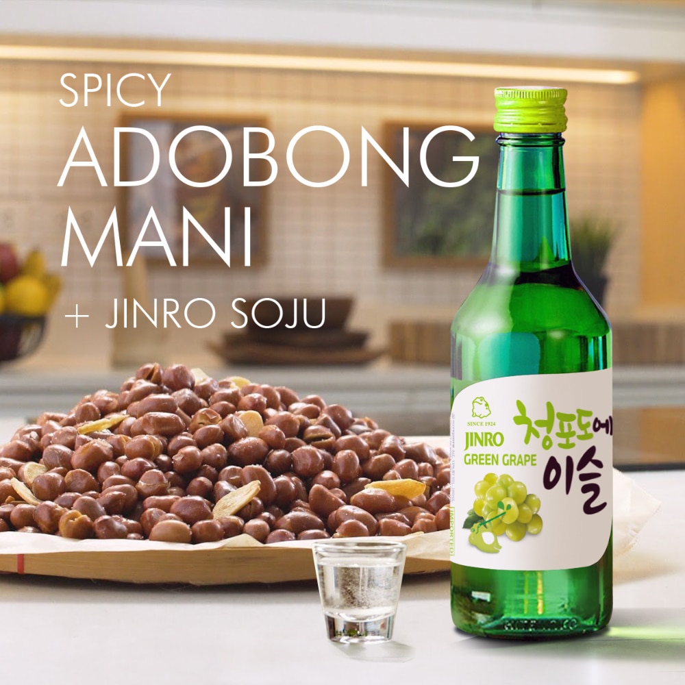 Jinro with adobong mani
