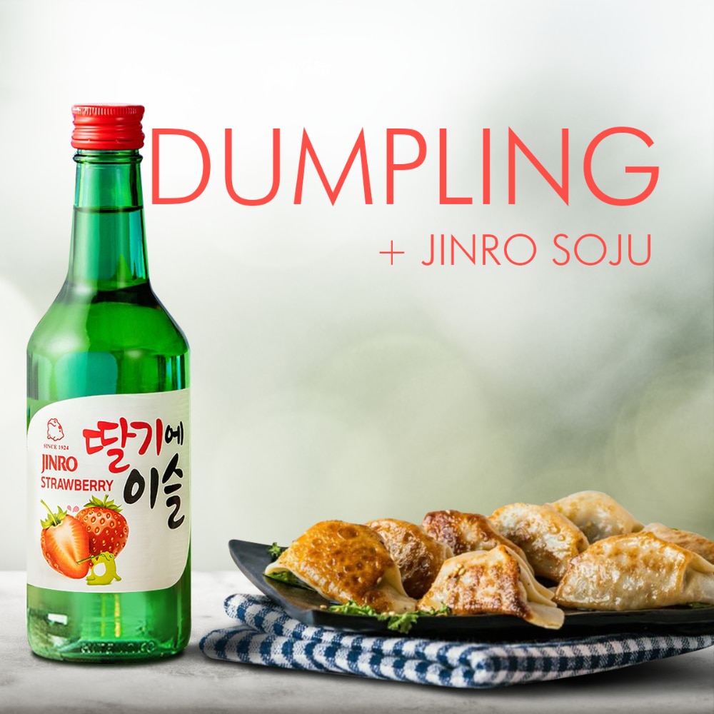 Jinro with fried dumplings