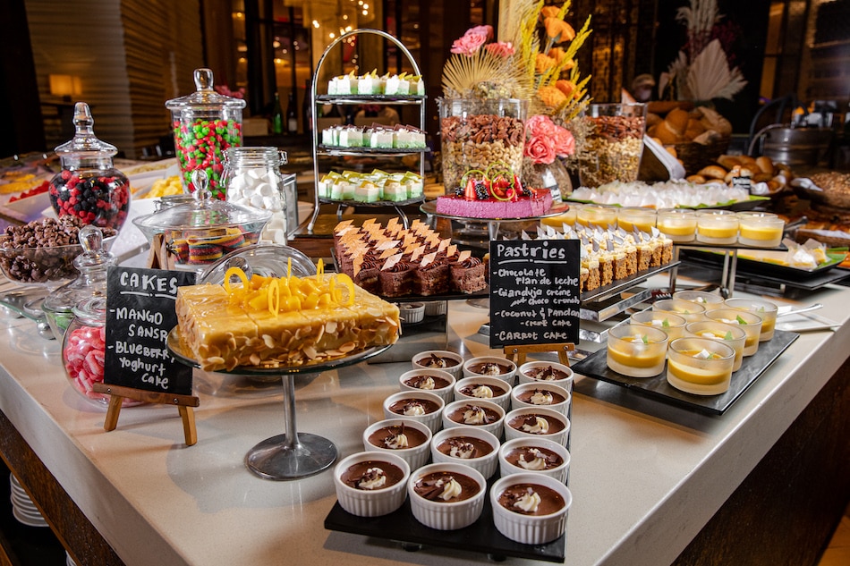 An array of confectionery completes The Café’s buffet offering.  