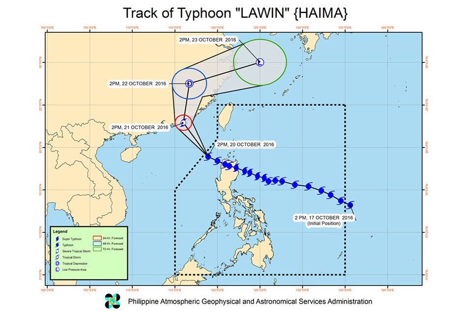 &#39;Lawin&#39; begins to leave PH, moving towards China 1