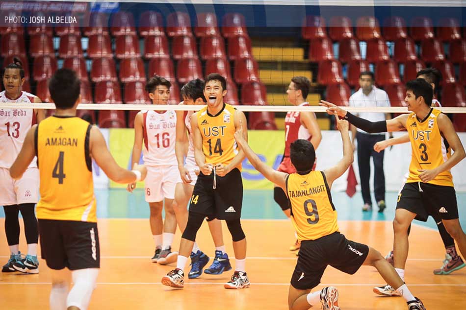 Spikers Turf Ust Outlasts San Beda In 5 Sets Abs Cbn News 