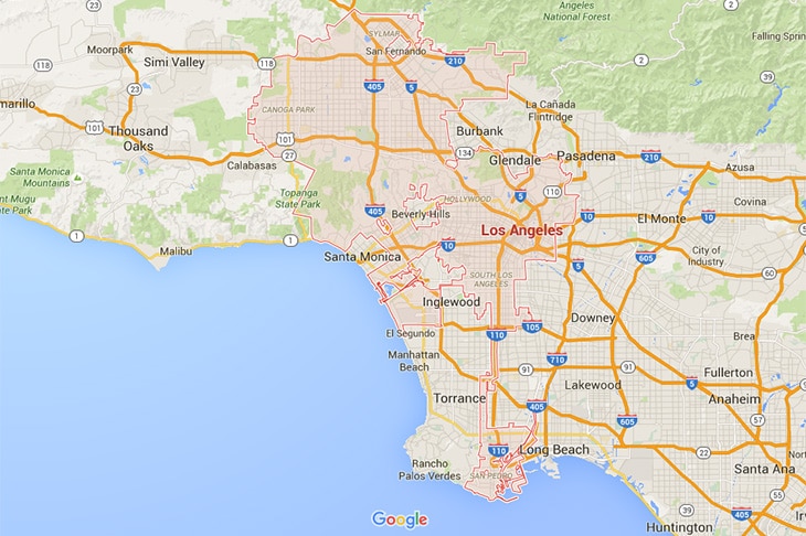 La Beaches Map